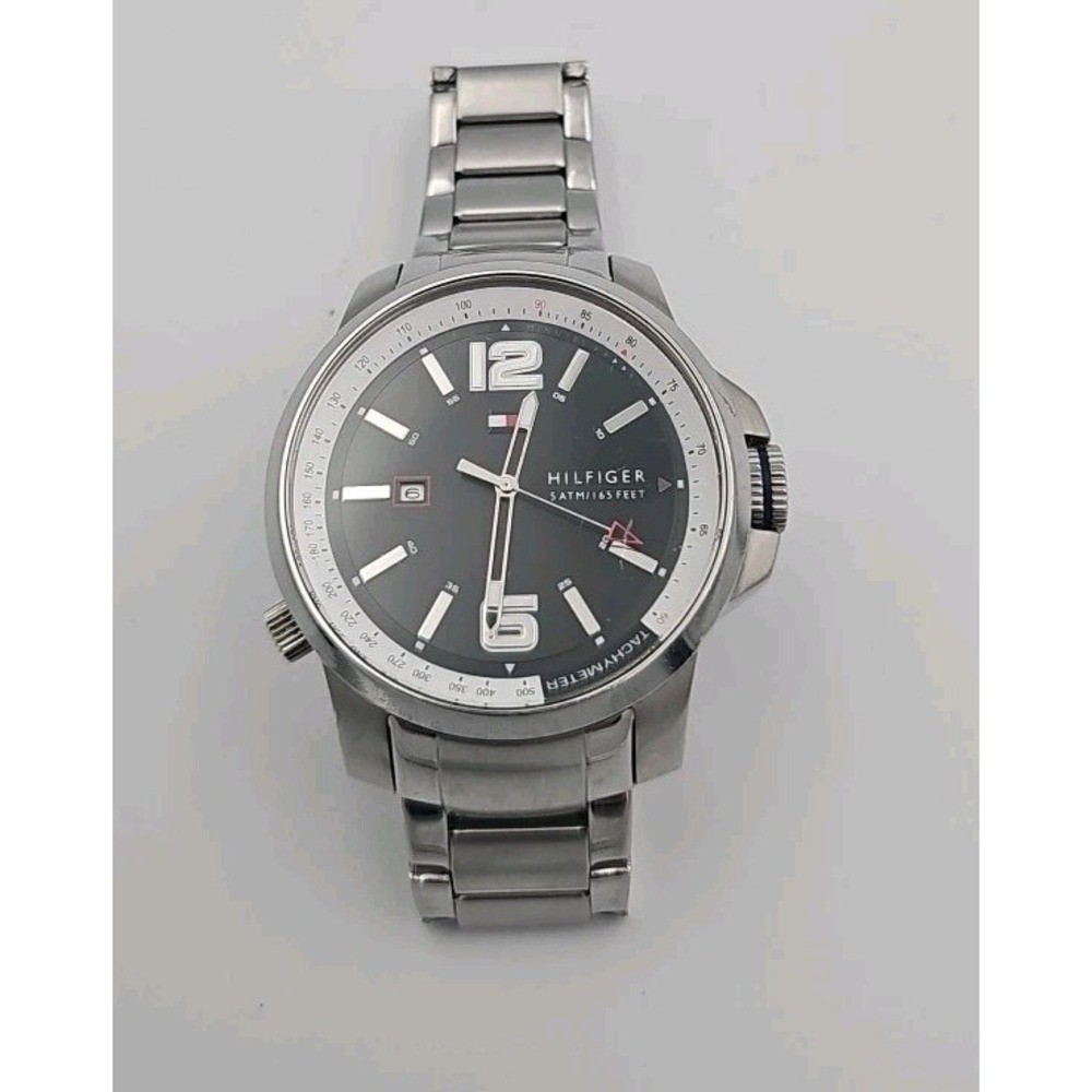 Tommy Hilfiger Cool Sport Black Dial Stainless Steel Mens Watch 1791222